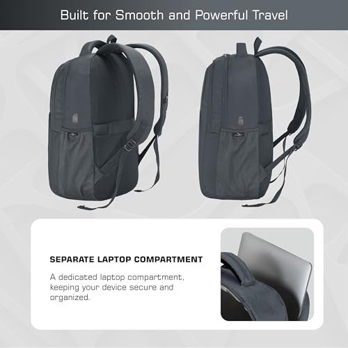 TRAWOC 35L Laptop Backpack TPB05 | Office & Travel Bag with 16-Inch Padded Laptop Compartment, USB Charging Port - 3-Year Warranty, Grey - Image 5