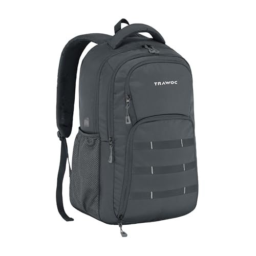 TRAWOC 35L Laptop Backpack TPB05 | Office & Travel Bag with 16-Inch Padded Laptop Compartment, USB Charging Port - 3-Year Warranty, Grey - Image 1