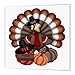 3DROSE 3dRose ht_216920_1 Cute Red Orange and Brown Turkey with Happy Thanksgiving Iron on Heat Transfer for White Material,  - Image 2