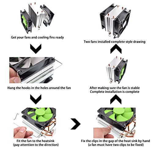 DGHAOP 4pcs Computer Mainboard CPU Radiator Fan Fixing Clip Computer Cooling Accessories, 9CM Wire Buckle Upper Hook Type - Image 4