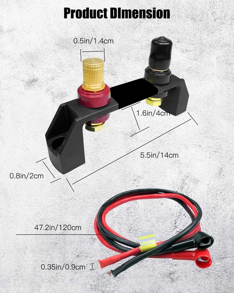 TADYAO Battery Jump Post, Remote Battery Terminals Fit for Can Am X3 Polaris RZR 2 or 4 Seats UTV ATV Car Trucks RV Tractor Mower Diesel Boat, Battery Charging Posts with Cable and Mounting Bracket - Image 5