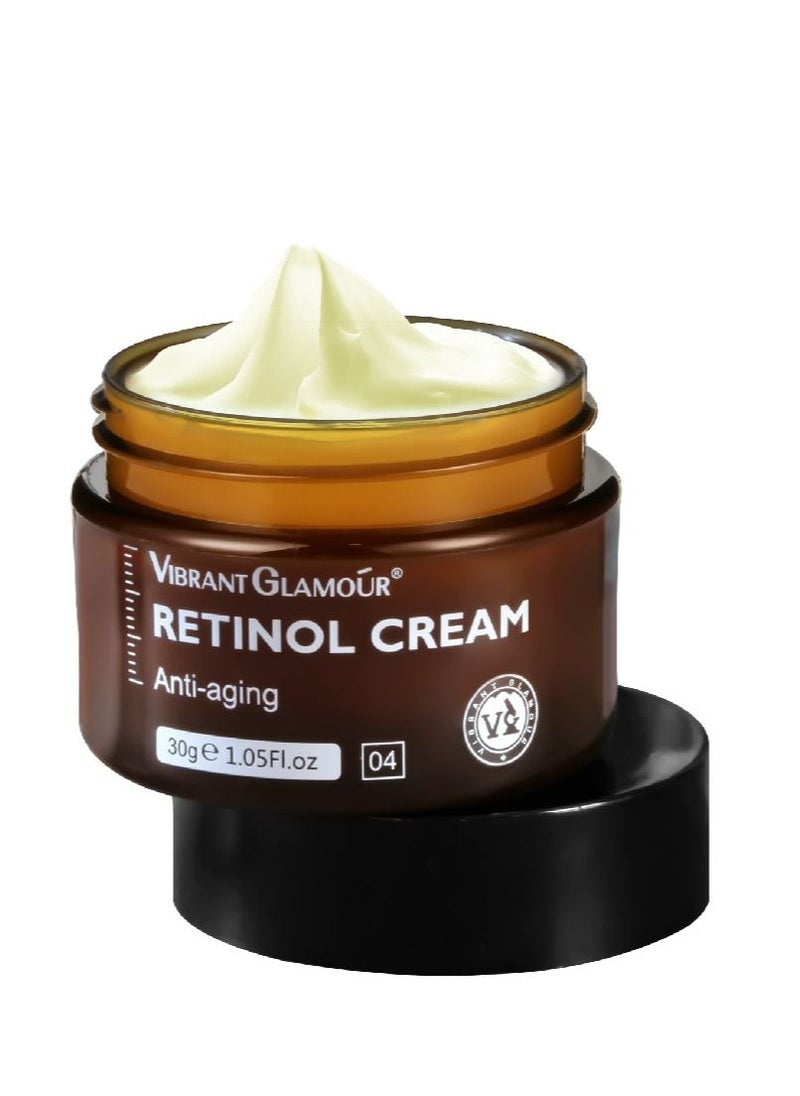Vibrant Glamour - Retinol Skin Moisturizing Whitening Cream ,Anti-Wrinkle, Anti-Aging,Brightening and Lightening,Pores Repair Lighten Sensitive Area Dark Spots  Hyaluronic Acid  Active Retinol Added 30g - Image 1