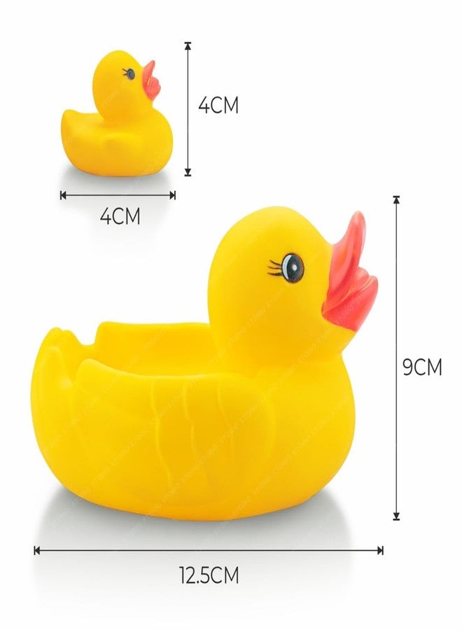 HARSHIV Duck Family Bath Toy Set for Kids, Floating Yellow Rubber Duck Set (1 Big + 3 Small Ducklings), Water Play Toys for Bathroom, Swimming Pool & Toddler Gift (Non-Toxic Plastic) - Image 2