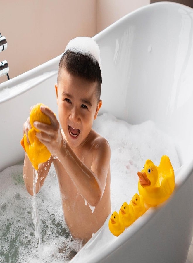 HARSHIV Duck Family Bath Toy Set for Kids, Floating Yellow Rubber Duck Set (1 Big + 3 Small Ducklings), Water Play Toys for Bathroom, Swimming Pool & Toddler Gift (Non-Toxic Plastic) - Image 3