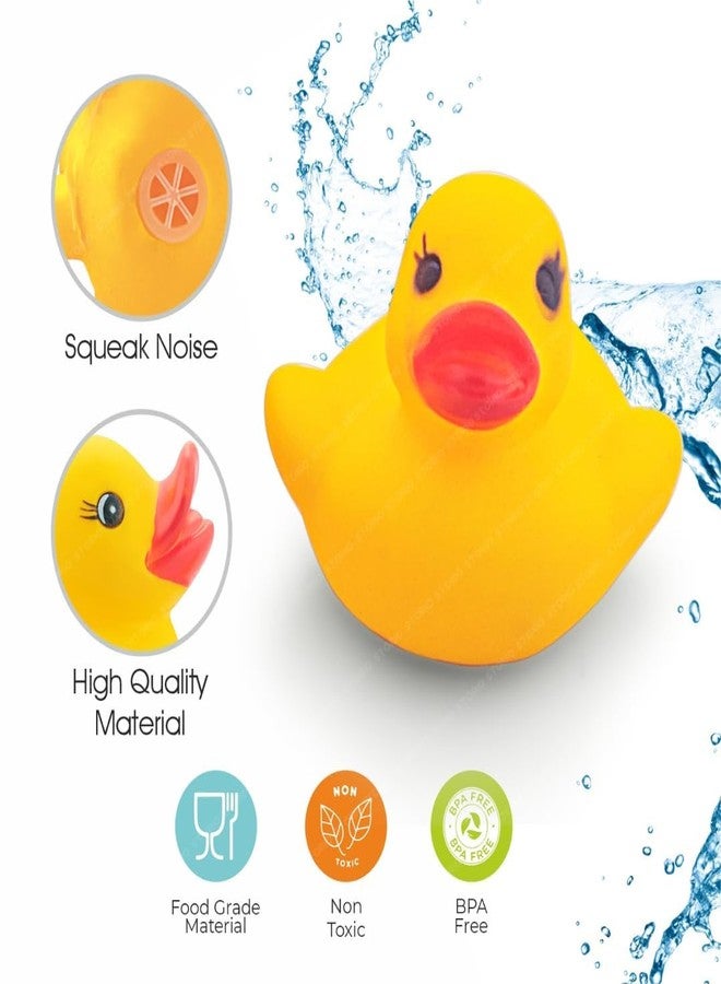 HARSHIV Duck Family Bath Toy Set for Kids, Floating Yellow Rubber Duck Set (1 Big + 3 Small Ducklings), Water Play Toys for Bathroom, Swimming Pool & Toddler Gift (Non-Toxic Plastic) - Image 4