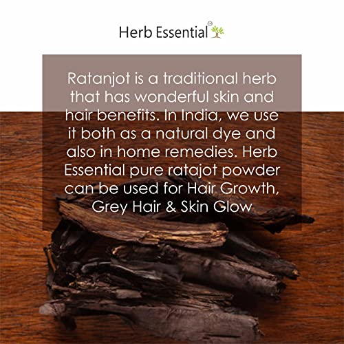 Herb Essential Ratanjot Powder Pack of 2(100g Each)|100% Pure Natural Alkanet Root for Hair Conditioning|Natural Shine & Skin Radiance|Vegan & Paraben-Free. - Image 2