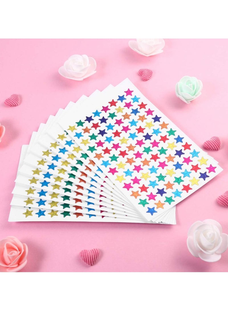 قوس قزح أورينبو 10 ورقات، 960 قطعة، ملصقات نجوم لامعة ذاتية اللصق، مقاس 1 سم، مستلزمات مكافآت المعلمين والطلاب والمنزل والمدرسة والديكور المكتبي، ألوان متنوعة - Image 2