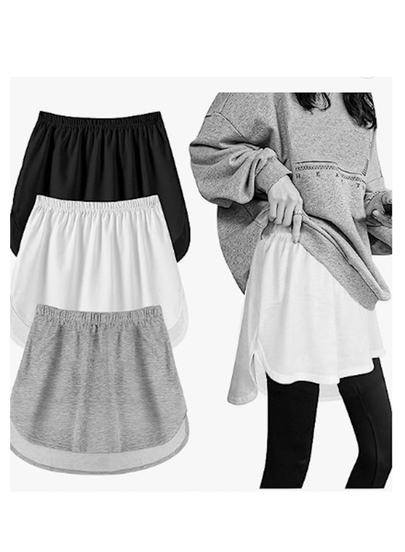 Shirt Extender for Women, Women's Adjustable Shirt Extender Set - 3Pcs Layering Fake Top Lower Sweep Shirt Skirt Extension for Added Length and Style