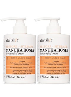 Elastalift Manuka Honey Cream Face Moisturizer  Body Butter Lotion For Dry Skin  Firming  Hydrating Miracle Balm Skin Care Moisturizing Lotion For Women Wrinkles  Sun Damaged Skin 2Pack