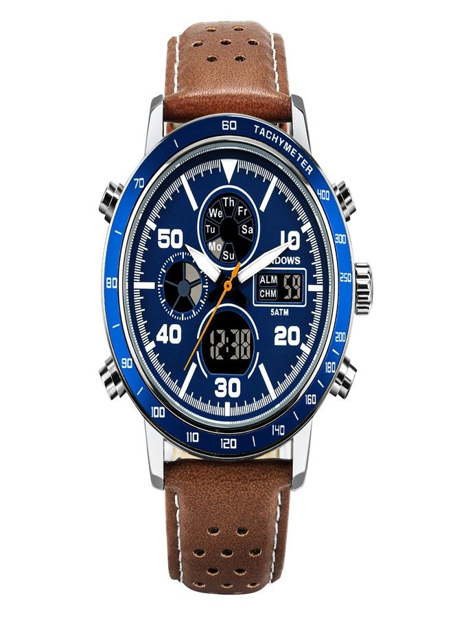 PINDOWS Mens Watches, Men's Military Digital Watches Analog Quartz Waterproof Watch Sport Tactical Multifunction Heavy Duty Outdoor Watches for Men - Image 2