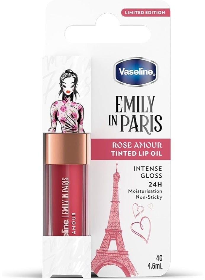 Vaseline Emily in Paris Lip Oil Rose Amour Tinted Lip Gloss (Rose Amour  4g) - Image 1