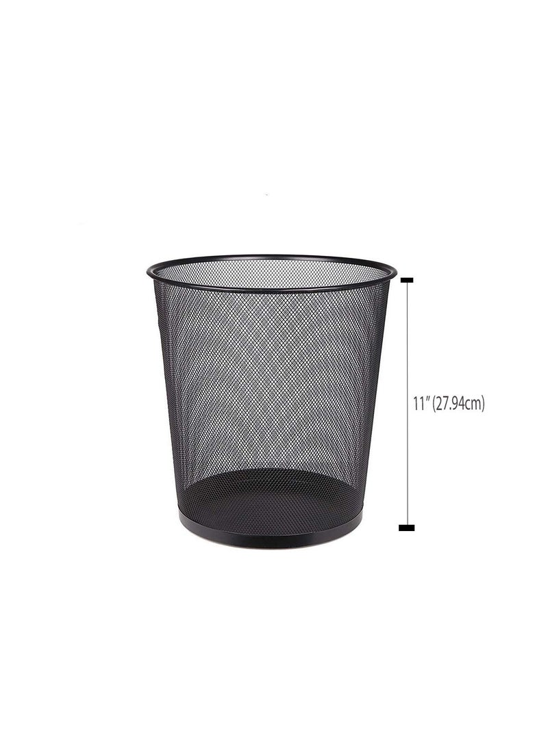 Lakeer Lakeer Recycling Open Top Mesh Dustbin Trash Can Wastebasket Dust Bin Without Lid Round Metal Mesh Waste Basket for Home Office Medium 28 cm Pack of 5  - Image 2