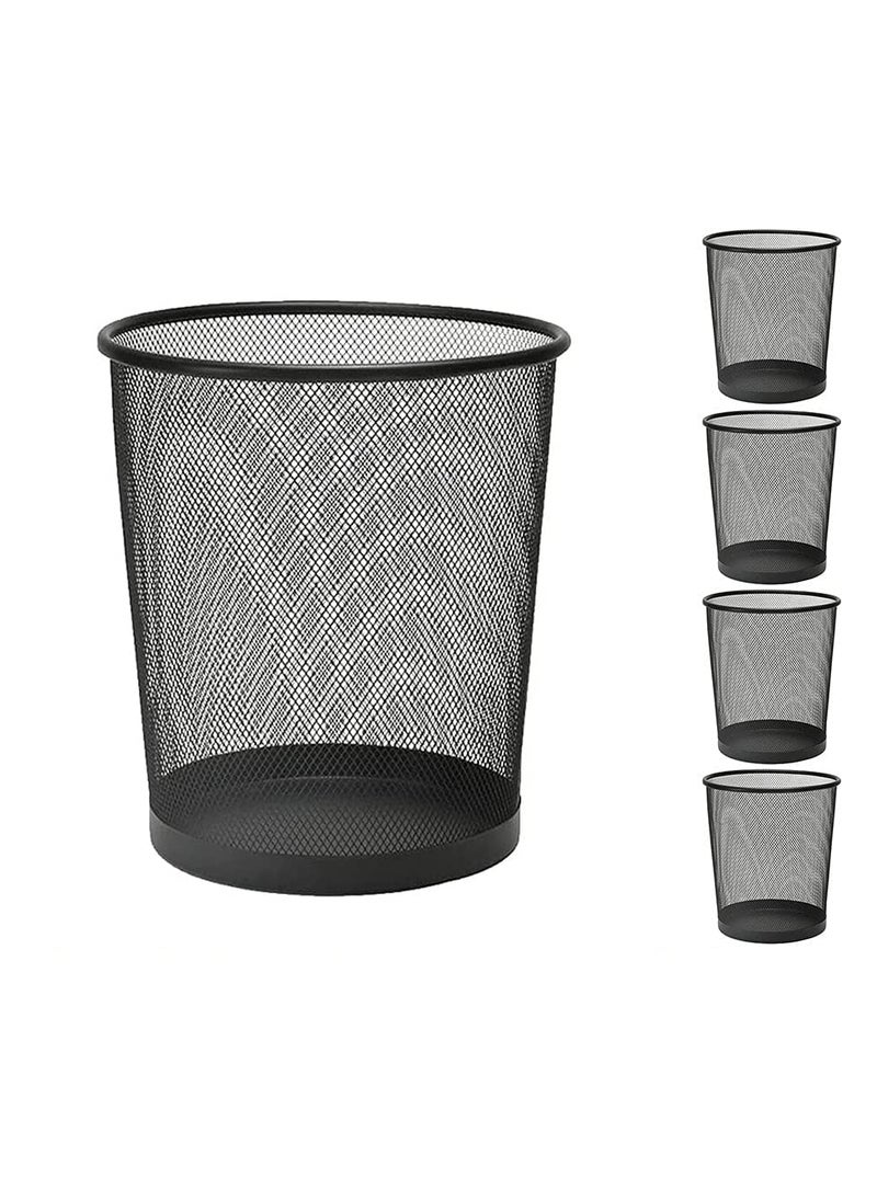 Lakeer Lakeer Recycling Open Top Mesh Dustbin Trash Can Wastebasket Dust Bin Without Lid Round Metal Mesh Waste Basket for Home Office Medium 28 cm Pack of 5  - Image 1