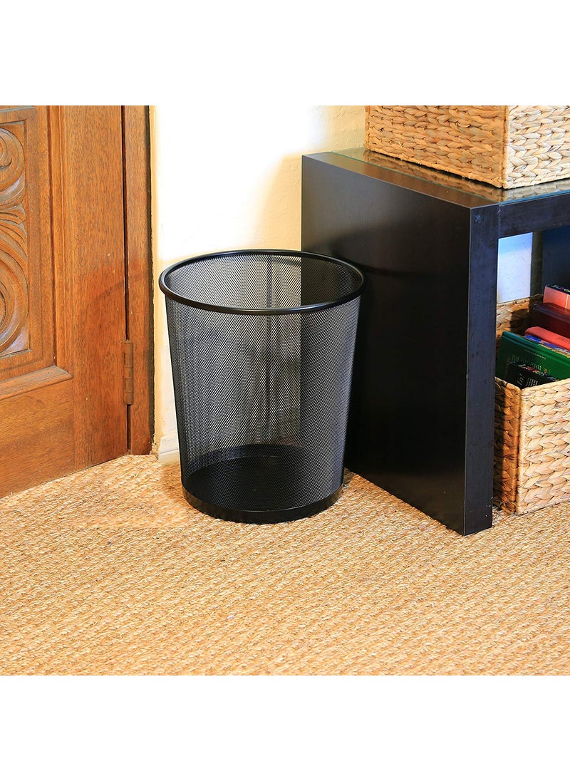 Lakeer Lakeer Recycling Open Top Mesh Dustbin Trash Can Wastebasket Dust Bin Without Lid Round Metal Mesh Waste Basket for Home Office Medium 28 cm Pack of 5  - Image 3