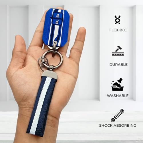 Keycept Tristar Key Cover for Suzuki Swift, Dzire, Ertiga, Grand Vitara, Brezza, Fronx, Jimny, Ignis, Urban Cruiser, Rumion, Hyryder, E-Vitara 2 Button Smart Key with Keychain. (Type 7, Blue) - Image 5