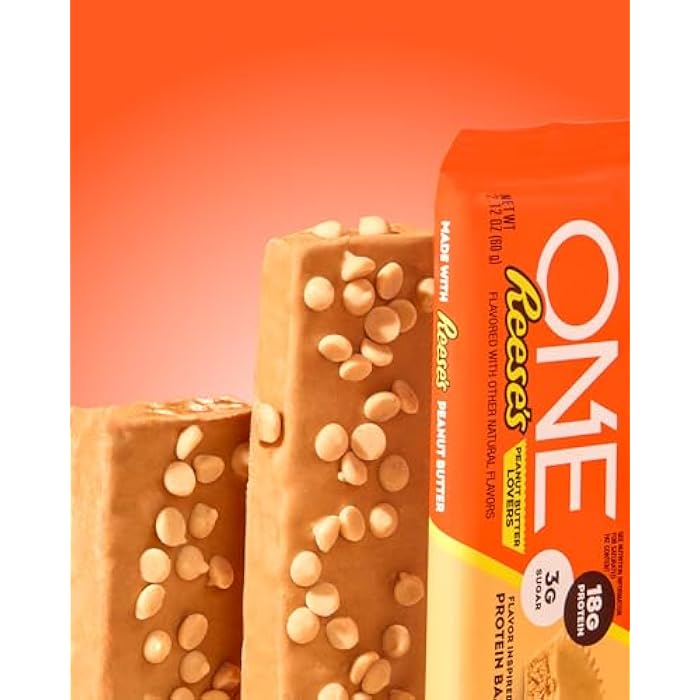 ONE Protein Bars, Reese's Peanut Butter Lovers, Gluten Free with 18g Protein and 3g Sugar, Pantry Staples, 2.12 oz (12 Count) - Image 4