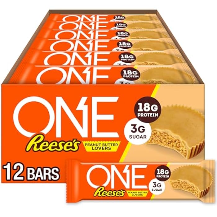 ONE Protein Bars, Reese's Peanut Butter Lovers, Gluten Free with 18g Protein and 3g Sugar, Pantry Staples, 2.12 oz (12 Count) - Image 5