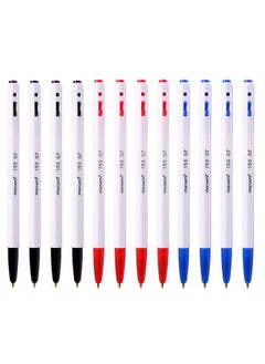 Monami 153 Ballpoint Pen 0.7Mm Dozen Box (Black, Blue, Red Ink Assorted Color 12 Pens)  - Image 1