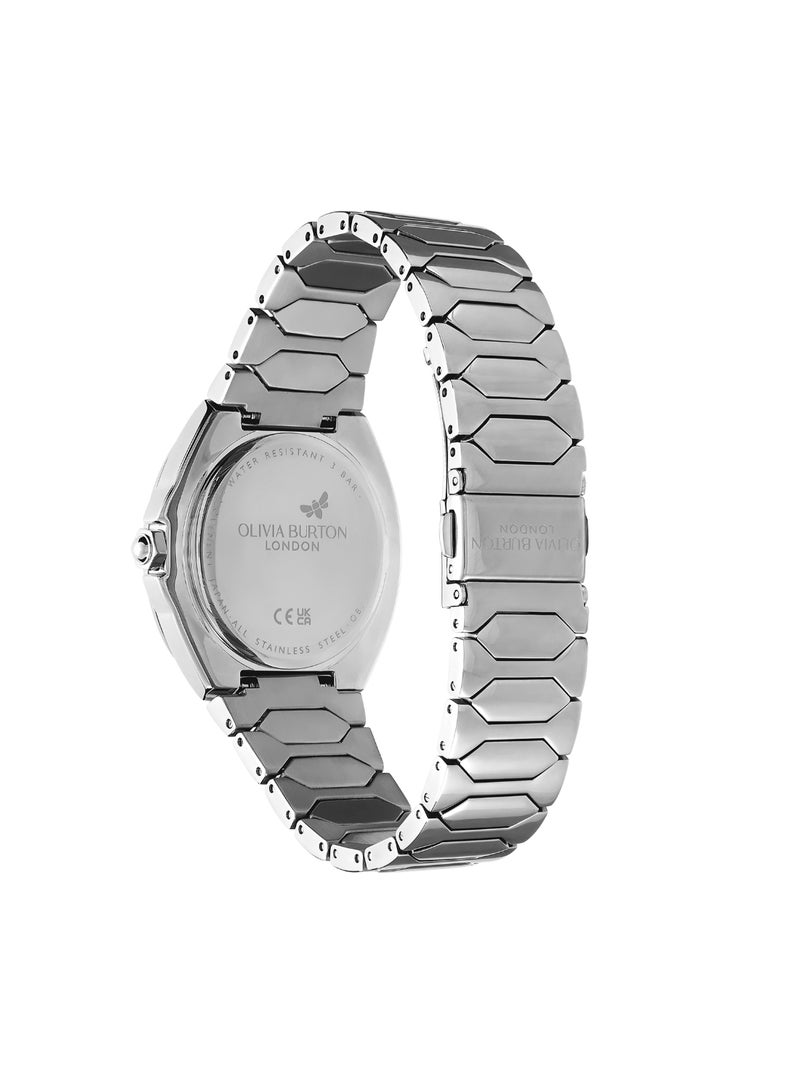 OLIVIA BURTON CUSHION ANALOG WOMEN'S LIGHT GREY MOTHER OF PEARL CASE WATCH - 24000149 - Image 5