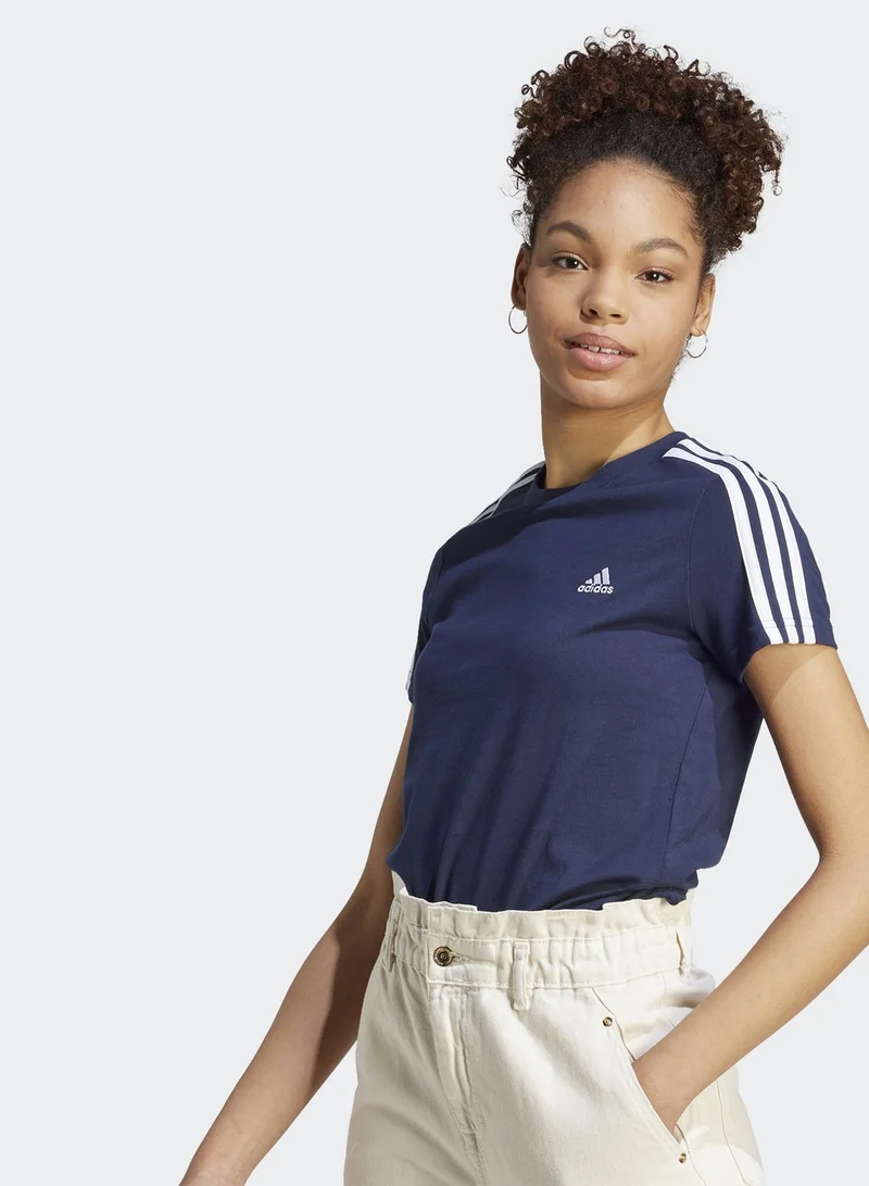Adidas Essentials Slim 3-Stripes T-Shirt