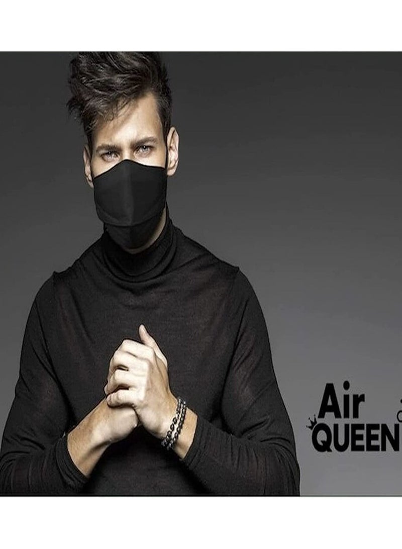 اير كوين قناع الوجه مرشح الألياف النانوية من إير كوين أسود / أبيض - Image 2