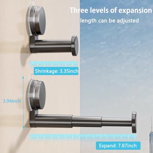 Resdenio Hanger Organizer Stacker, 2 Pack Suction Cup Self-Adhesive Extendable Garment Rack, Space Saving Clothes Hanger Storage Holder for Closet Laundry Room (Grey) - Image 2