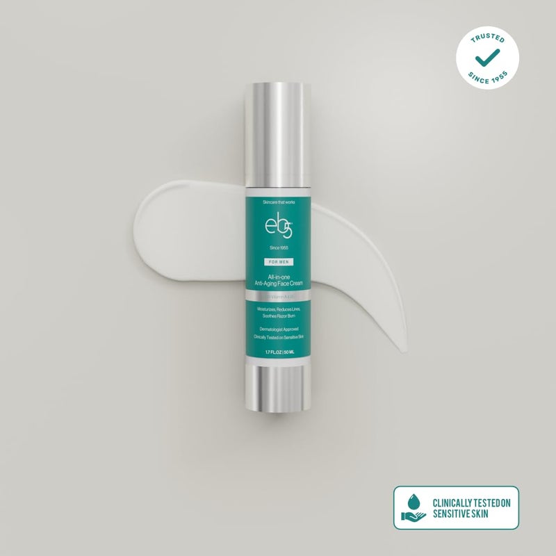 eb5 Menâ€™s All-in-one Anti-Aging Face Cream | Formulated with Retinol, Vitamins E, B5, and A to Moisturize, Reduce Lines and Soothe Razor Burn - 1.7 Fl Oz - Image 5