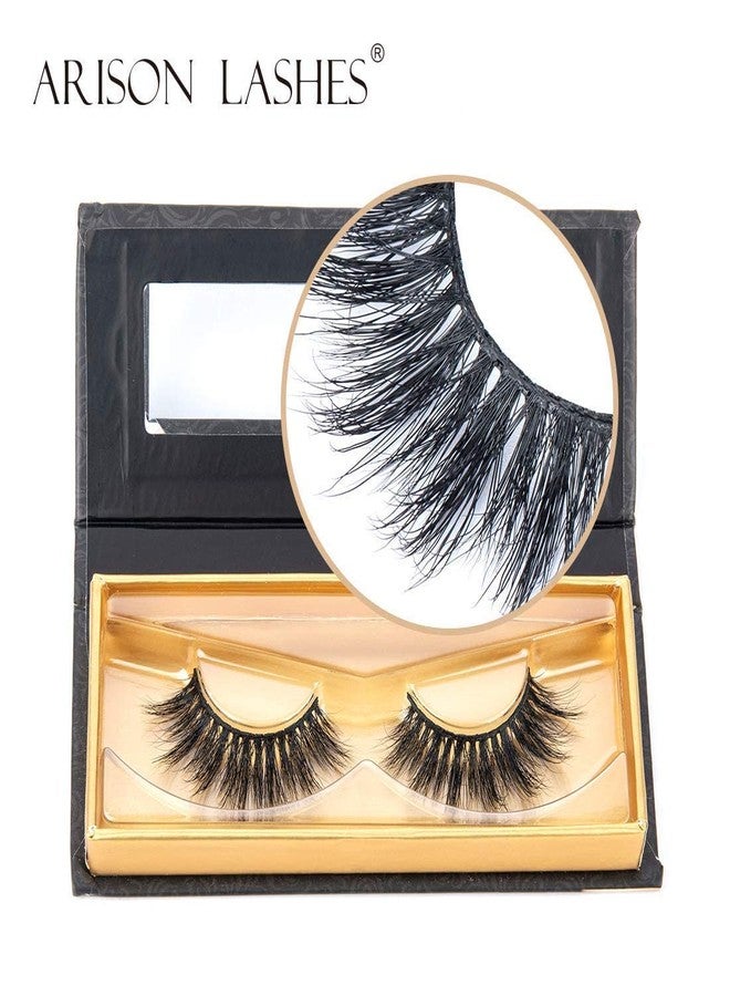 ARISON LASHES Arison Faux Mink Lashes Natural Look Fluffy Fake False Eyelashes 3d Wispy Lashes Long Lashes Bulk for Women (D006) - Image 3