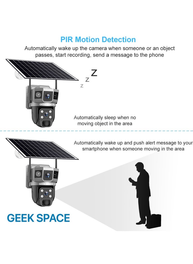 المهوس الفضاء كاميرا VTS02-WIFI-GEEK SPACE ثنائية العدسات تعمل بالطاقة الشمسية مع ثلاث شاشات فيديو - Image 5