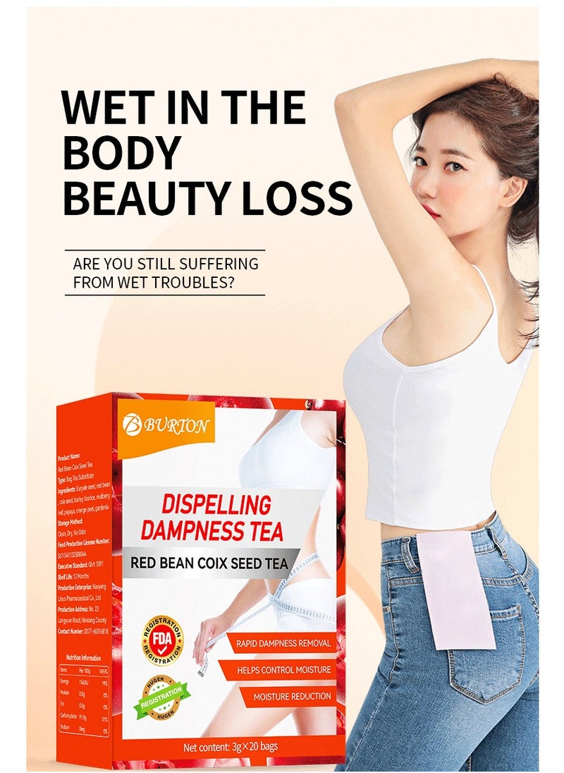 BURTON Red bean and barley tea for removing dampness and losing weight, keep healthy, 20 packs  - Image 1