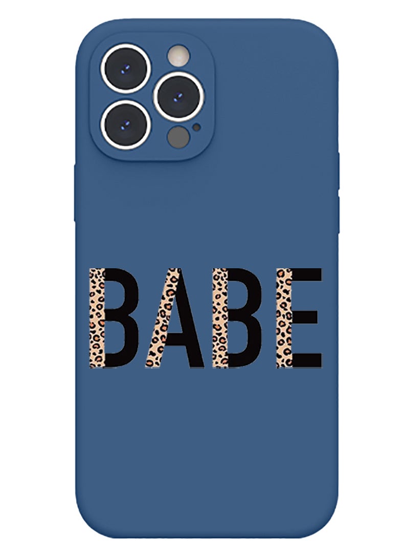 Theodor Protective Slim Fit Case Liquid Silicone Cover with Full Body Protection Anti-Scratch Shockproof Case For iPhone 14 Pro Max Blue  - Babe white copy - Image 1