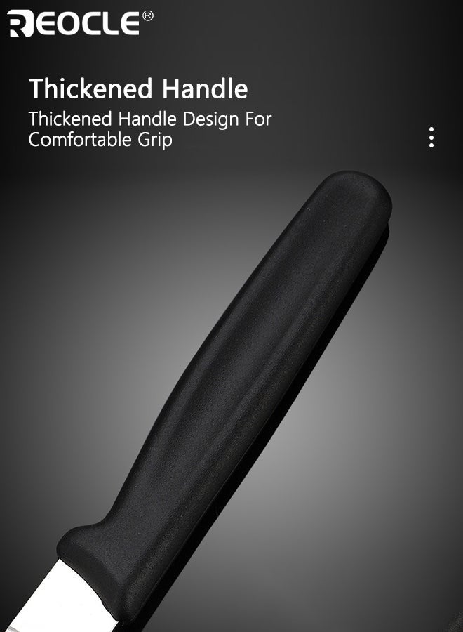 REOCLE 6PCS High-Quality Stainless Steel Steak Knife Tomato Knife Snack Knife Breakfast Knife Bread Knife with Corrugated Cut Sharp Durable Dishwasher Safe Table Knife for Daily Meals Snacks Breakfast - Image 3