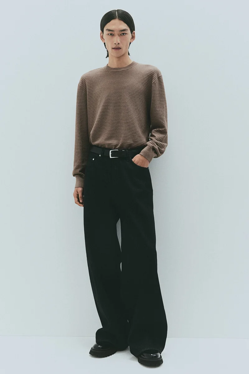 H&M Regular Fit Textured-knit jumper