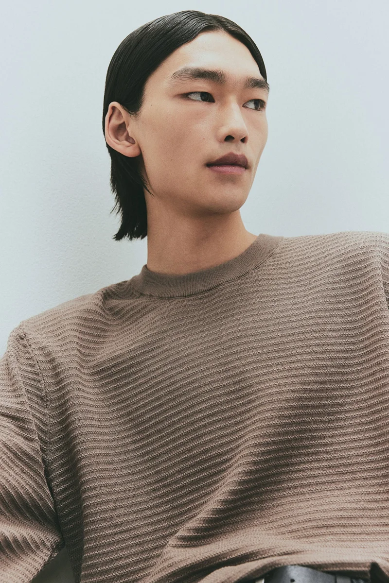 H&M Regular Fit Textured-knit jumper
