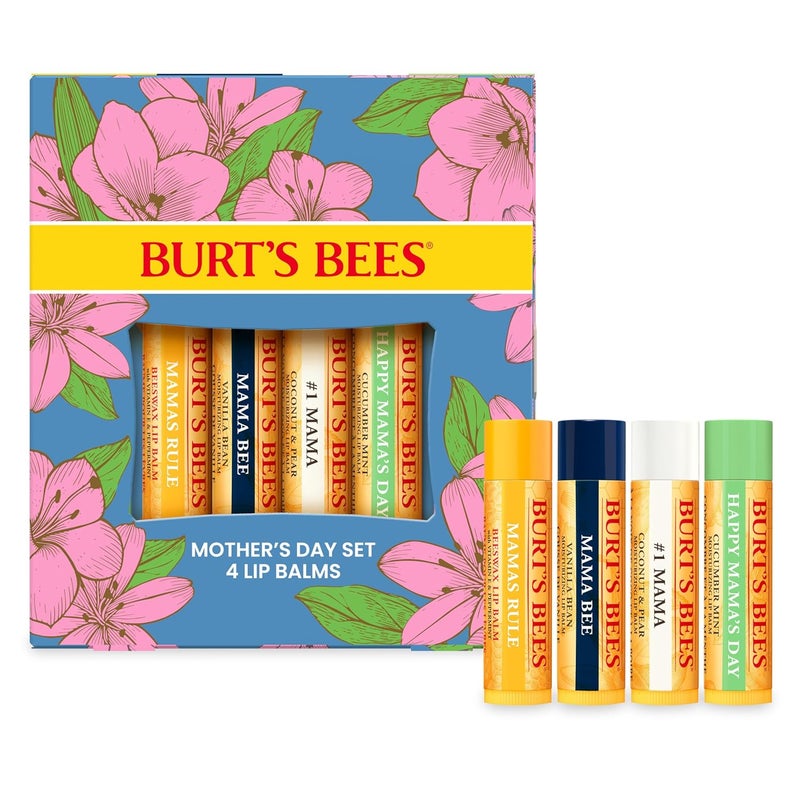 Burt's Bees Burts Bees Gifts Ideas  Balm Bouquet Lip Balm Set Original Beeswax Vanilla Bean Cucumber Mint Coconut  Pear Pack Natural Origin Lip Treatment 4 Tubes 015 oz