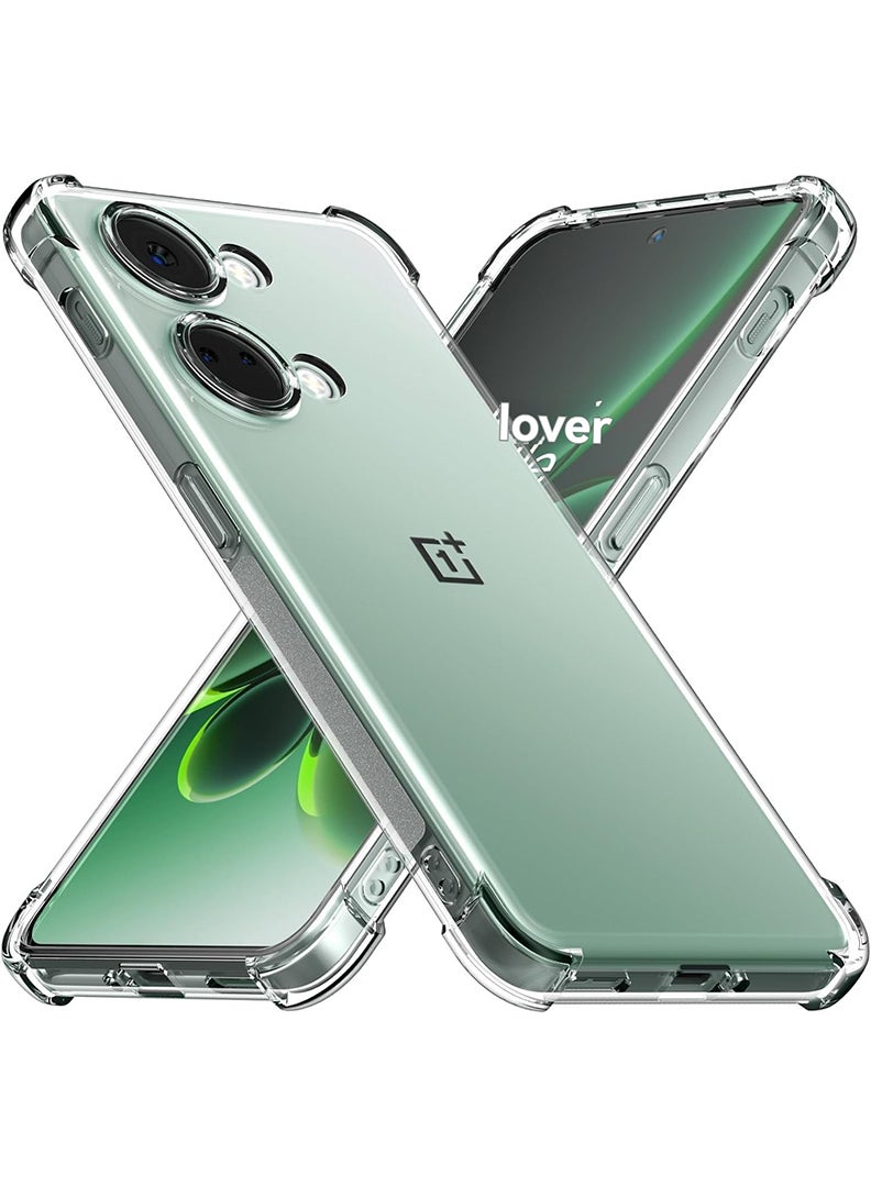 Theodor OnePlus Nord 3 Clear Case, Shock-Absorption TPU Cell Phone Cover with Reinforced Corners, Soft Flexible & Crystal Clear Protective Bumper Case - Image 1