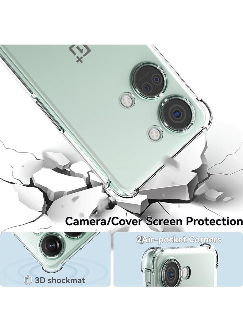 Theodor OnePlus Nord 3 Clear Case, Shock-Absorption TPU Cell Phone Cover with Reinforced Corners, Soft Flexible & Crystal Clear Protective Bumper Case - Image 4