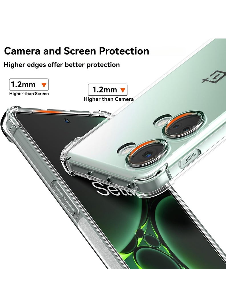 Theodor OnePlus Nord 3 Clear Case, Shock-Absorption TPU Cell Phone Cover with Reinforced Corners, Soft Flexible & Crystal Clear Protective Bumper Case - Image 3