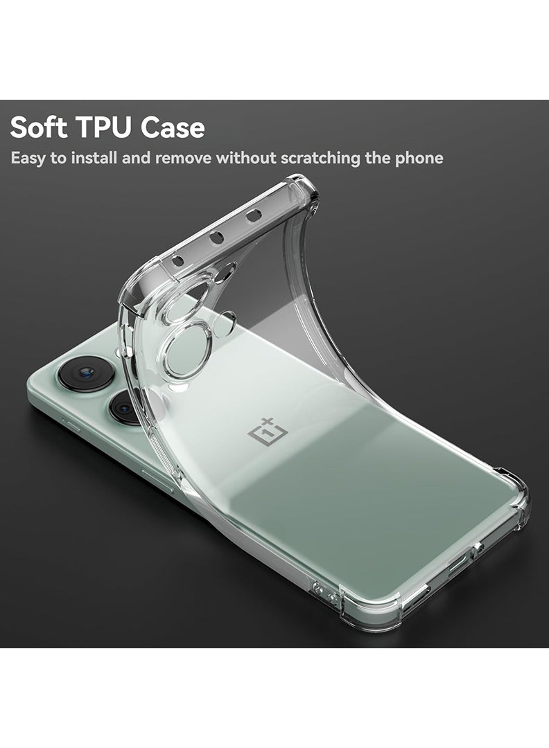 Theodor OnePlus Nord 3 Clear Case, Shock-Absorption TPU Cell Phone Cover with Reinforced Corners, Soft Flexible & Crystal Clear Protective Bumper Case - Image 5