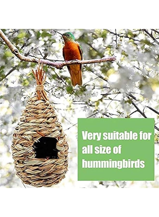 Generic Hummingbird Houses - Hand-Woven Grass Hanging Bird Hut ?Woven Garden Decoration Creative Bird House ? Hummingbird Nest for Outdoor ?9 x 4  - Image 4