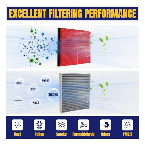 NuFlySic Engine and Cabin Air Filter for Toyota Rav4 20-24 Camry Gas 18-24 Highlander 20-24 Avalon 19-22 for Lexus ES350 19-24 NX350 22-24 NX250 22-24 NOT Fit for Hybrid Replace CA12377 CF12157 - Image 5