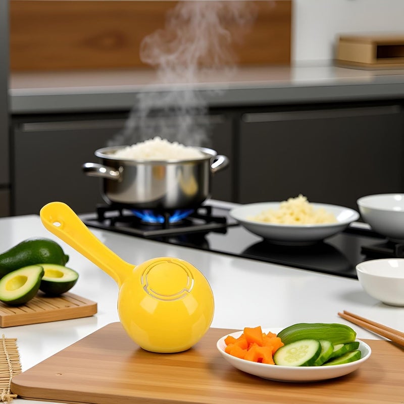 Tnyvm Yellow Rice Paddle Scoop Mold For Rice Ball Making, Non-stick Sushi Mold Rice Ball Scooper Rice Spatula Kitchen Gadge for Home Kitchen Restaurant Serving Spoon for Rice Sushi Making - Image 2
