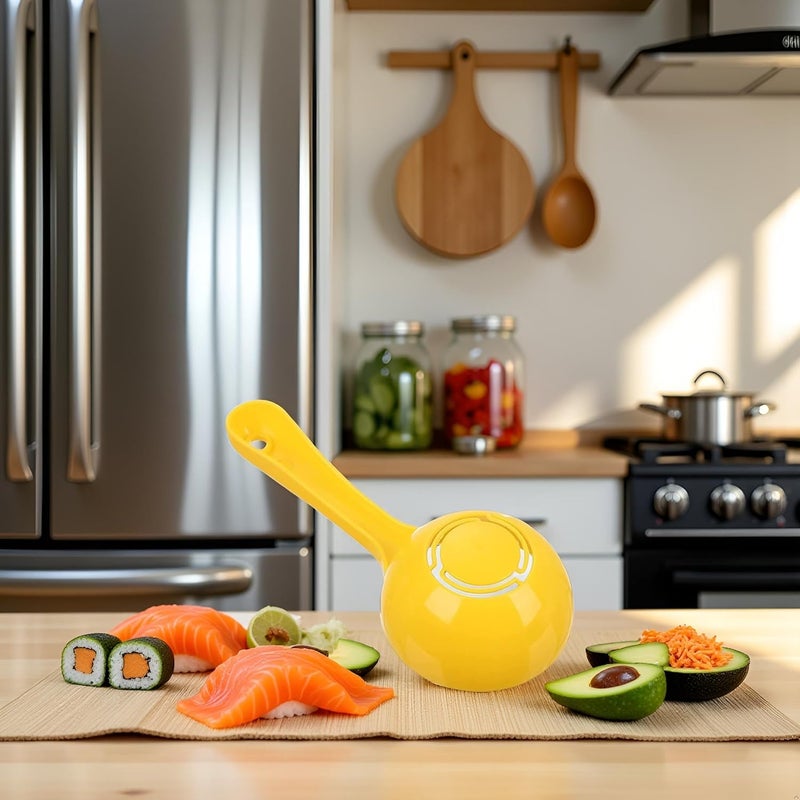 Tnyvm Yellow Rice Paddle Scoop Mold For Rice Ball Making, Non-stick Sushi Mold Rice Ball Scooper Rice Spatula Kitchen Gadge for Home Kitchen Restaurant Serving Spoon for Rice Sushi Making - Image 4