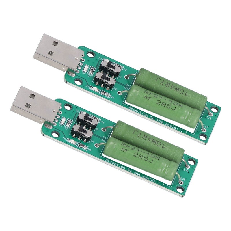 2 قطعة من اختبار تحميل USB مقاومة قابلة للتعديل وحدة اختبار إلكترونية ملحق تفريغ 1 أمبير 2 أمبير 3 أمبير - Image 1