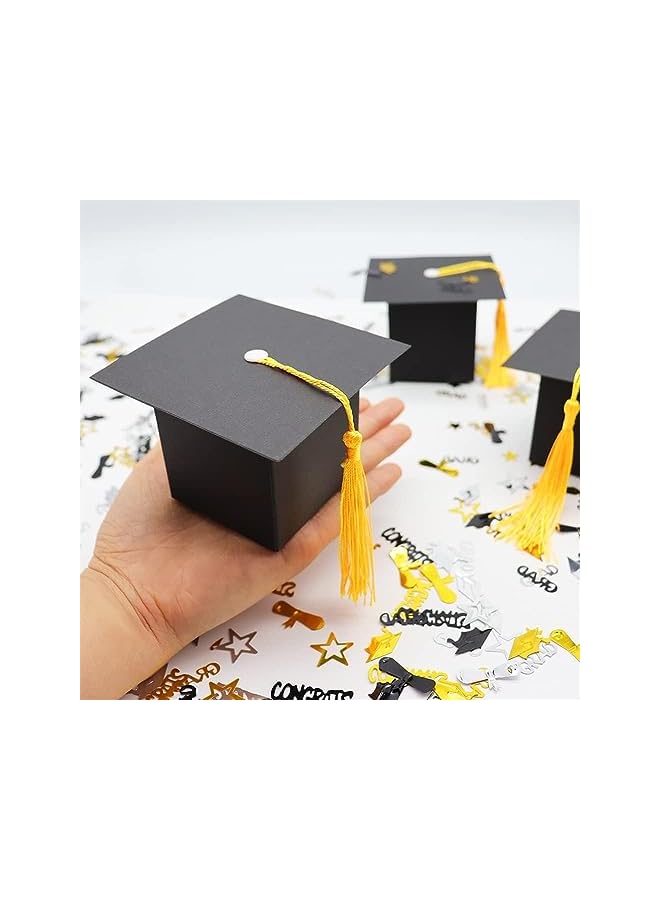 The Bros Graduation Cap Gift Box, Graduation Party Favors Graduation Candy Box, with Tassel Treat Box, Graduation Sweet Boxes, Graduation Centerpieces for Tables Graduation Decorations Grad Party Favor (25Pcs) - Image 2