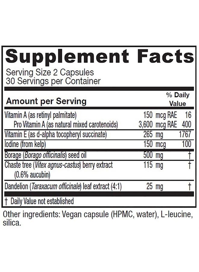 Vitanica Breast Cycle Blend - Breast Cycle Support - 60 Vegetarian Capsules - Image 2