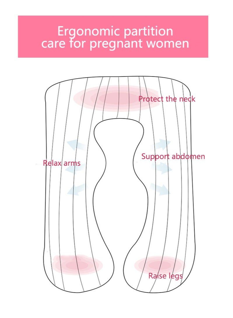 Nursing U Shape Pillow Cotton White 130 x 70cm - Image 4