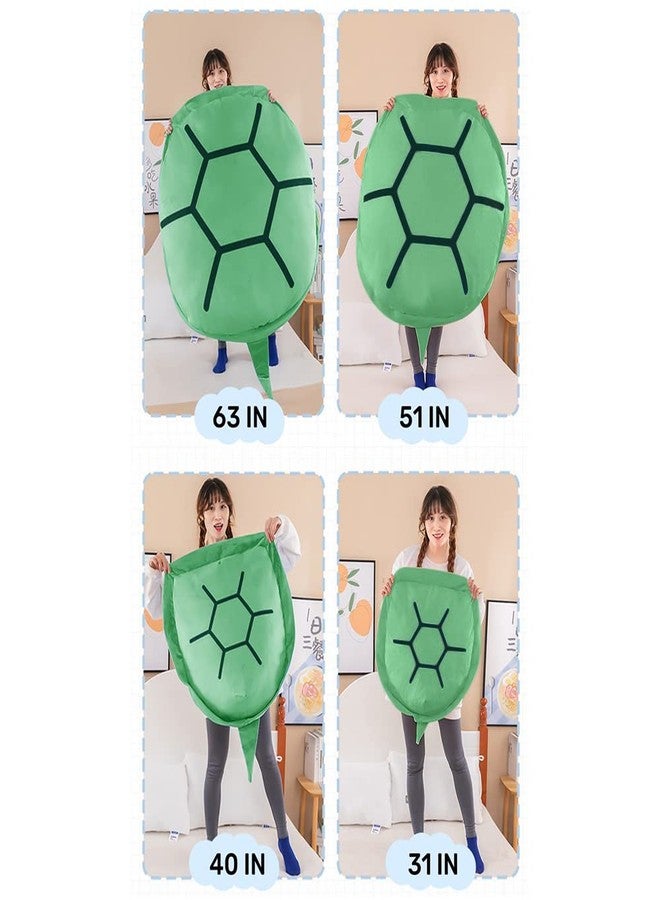 Srutirbo Wearable Turtle Shell Pillow, Removable Oversized Doll Stuffed Animal Costume Plush Toy Funny Dress Up,Creative Gift for Boys Girls Adults (51 in, Green) - Image 2
