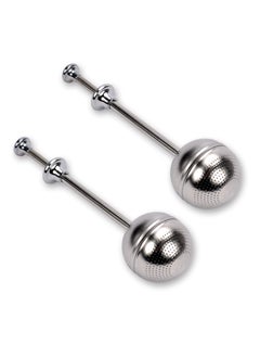 2PCS Stainless Steel Long Handle Tea Ball Infuser Set, Loose Leaf Tea Infuser Filter Reusable Fine Mesh Tea Strainer with Long Handle Gourmet Brewing with Fine Tea Mesh Infuser for Cup and Teapot