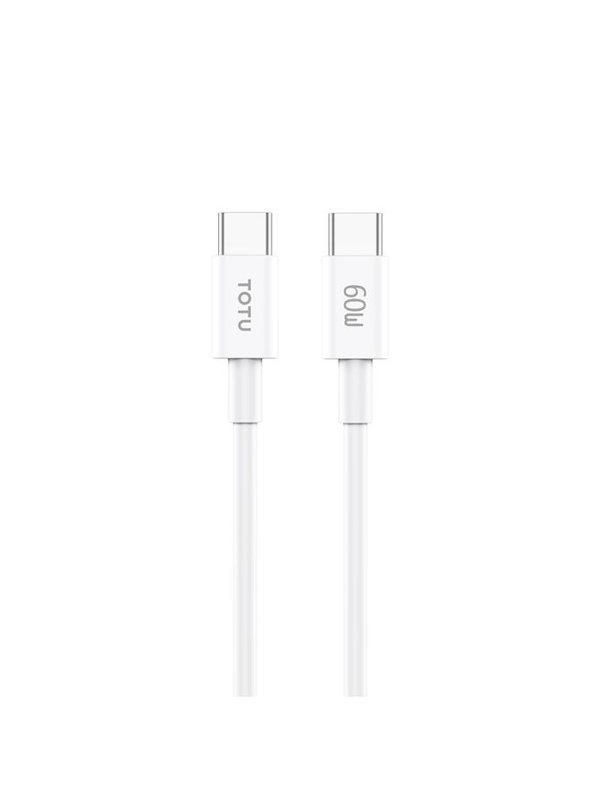 TOTU CB-9-CC 60W USB-C / Type-C to Type-C TPE Data Cable, Length: 1m(White) - Image 1
